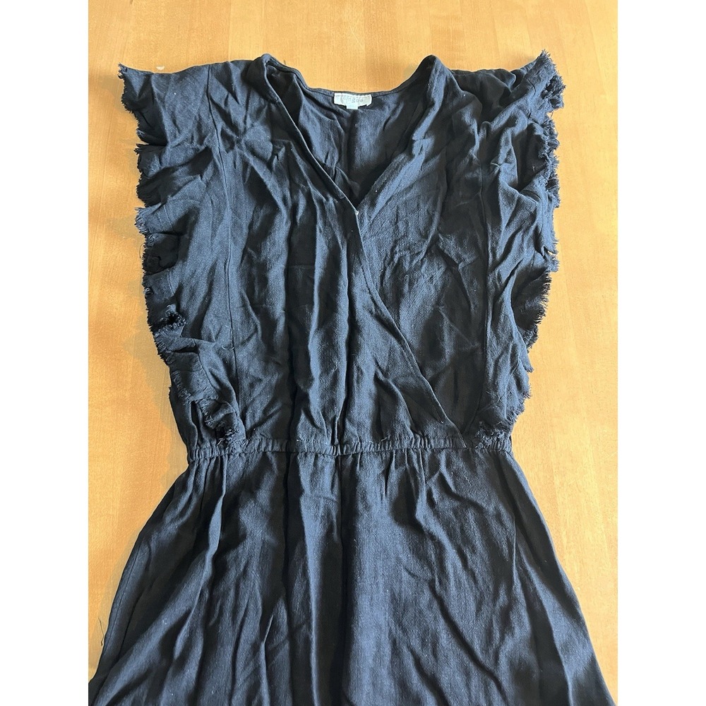 Umgee USA Black Frayed Edge Romper Distressed Women's Sz S Small Shorts Cotton - Picture 5 of 9